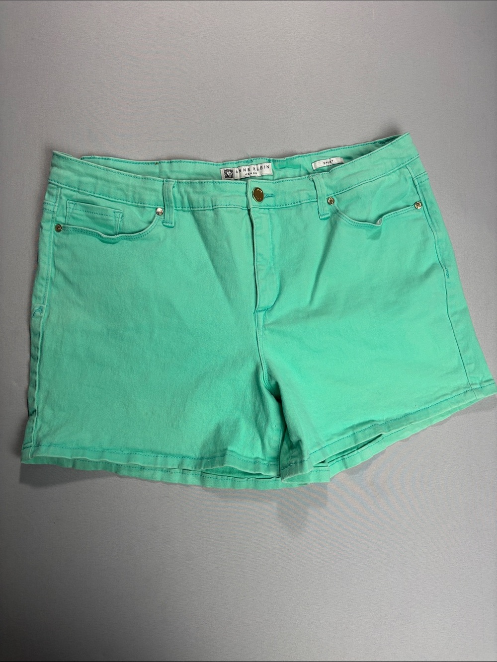 Anne Klein Mint Green Denim Shorts Size 16 Missy